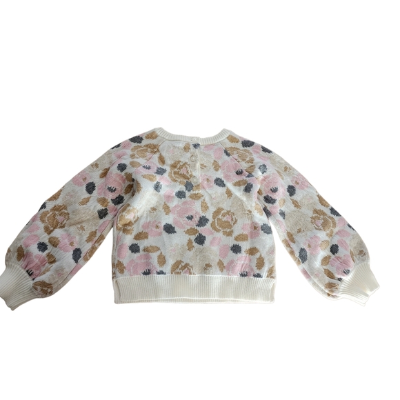 Janie And Jack Kid's Floral Crewneck Sweater - Picture 4 of 6
